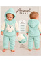 Hooded Teddy Bear Embroidered Welsoft 2-Piece Baby Set - 2