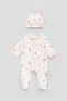 Organic Cotton Ecru Zippered Baby Romper Set - 2