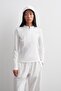 Zippered Stretch Blouse White