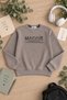 Brown Boy's Text Printed Crew Neck Ribbed Long Sleeve Sweatshirt 24965