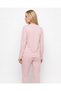 Women's Long Sleeved Pajama Set with Polka Dot Pattern - 3