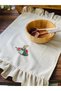 Raw Linen Vintage Rabbit Embroidered Ruffled Kitchen Towel 40 X60Cm - 4