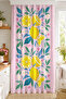 Lemon and Leaf Patterned Digital Printed Single Wing Background Curtain Modern Kitchen and Living Room Curtain (Throw Pillow)