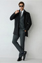6 Drop Regular Fit Standard Cut Striped Mono Collar Lycra Suit - 7