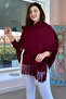 Tasseled Knitwear Poncho 7K055
