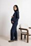 Urban Corduroy Fabric Half-Zip Maternity and Postpartum Tracksuit Set - 3