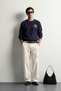Men's Crew Neck Patterned Knitwear Sweater Oversize - 5