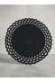 Supla 9-Piece Black American Service Hand Knitted Macrame - 2