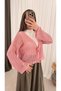 Tied Knit Cardigan - Ers - Pink - 4