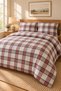 Flannel Double Duvet Cover Set Gray Red Plaid - 2