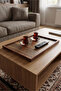 Large Wooden Ottoman Tray, Breakfast and Serving Tray - 6