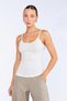 Women's Ecru Rope Strap Covered Buzzy Tank Top - 2