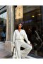 Women's White Zippered Stripe Detailed Oversize Two-Piece Set - 5