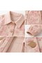Girl's Floral Patterned Natural Raw Fabric Seasonal Jacket – Spring Jacket with Buttoned Pockets - 3