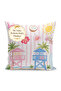 Sea Themed Beach Hut Palm Tree Sun Seashell Patterned Digital Printed Single Wing Background Curtain (K - 4