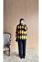 Women's Diamond Patterned Oversized Striped Sweater - 2