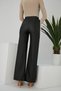 Women's Matte Leather High Waist Wide Leg Palazzo Trousers - 8
