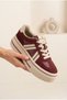 Women's Suede Thick Platform Sole Sneaker Double Stripe Lace-Up Comfortable Walking and Casual Sports Shoes Retro Stylish Sneaker - 3