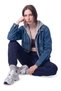 Kapüşonlu Crop Denim Ceket - 3
