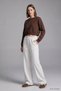 Elastic Waist Grass Detailed Trousers 3214A White - 2