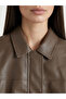 Two Mt Shop Quality Lcw Everyday Green Faux Leather Plain Standard & Regular Women's Leather Look Jacket - 3