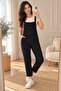 Plnl6160 – Knitted Fabric Salopet with Front Pockets - Black - 5
