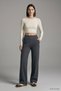 Elastic Waist Trousers with Grass Detail 3214A Smoked