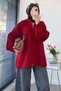 Premium Double-Sided Zippered High Collar Cardigan - Red - 2