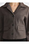 Two Mt Shop Quality Lcw Everyday Brown Cashmere Plain Standard & Regular Women's Jacket - 3