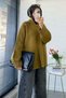 Premium Double-Sided Zippered High Collar Cardigan - Oil Green - 7
