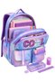 Mojo Girls' Primary and Secondary School Waterproof Luxury School Bag Set Purple - 3
