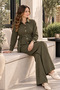 Plnl6170 – Shirt Collar Belted Jumpsuit - Khaki - 5