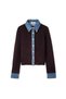Çift parça görünüm denim mix triko - 3