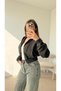 Hooded Zippered Crop Sweat Jacket - Anthracite - 3