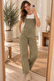 Plna6154 – Denim Overalls with Front Pockets – Khaki - 5