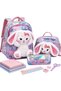 Mojo girl's elementary school size rabbit plush imported school bag pink - 3