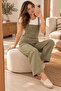 Plna6154 – Denim Overalls with Front Pockets – Khaki - 3