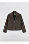 Two Mt Shop Quality Lcw Everyday Brown Cashmere Plain Standard & Regular Women's Jacket - 6