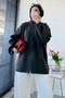 Premium Double-Sided Zippered High Collar Cardigan - Anthracite - 5