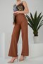 Women's Matte Leather High Waist Wide Leg Palazzo Trousers - 3