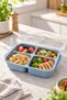 Easykeep 1750 ml 4-Compartment Food Storage and Nutrition Container with Lid