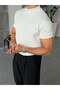 Half-neck dubble face fabric t-shirt white - 2