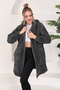 Plush Cardigan Anthracite Zippered Hoodie