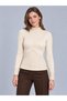 High Collar Hair Knit Detailed Long Sleeve Women's Knitwear Sweater