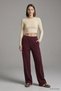Elastic Waist Trousers with Grass Detail 3214A Plum