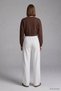 Elastic Waist Grass Detailed Trousers 3214A White - 4