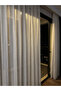 Vertical Corded Striped Tulle Curtain, 1/3 Dense Pleats, Off-White Glitter