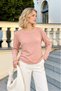 Women's Crew Neck Lace Back Detailed Knit Sweater - 2