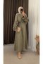 Dress with Flounced Sleeves - 1388 - Green