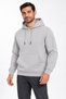 Men's Stone Color 3-Thread Sweatshirt with Kangaroo Pocket, Warm and Fleece-Lined Inside - 4